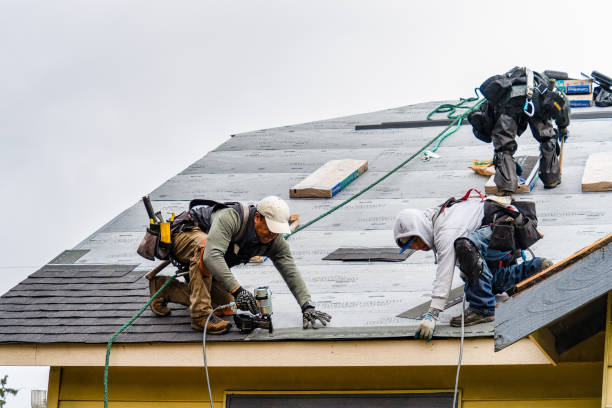 Professional Roof Replacement technician working in Little Falls, NY